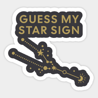Guess My Star Sign – Taurus Zodiac, Astrology Constellation - Antique Gold Print Sticker
